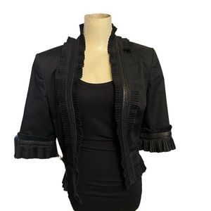 Vintage Lagerfeld Gallery cropped, ruffled black jacket 40 = US 8 (runs small)